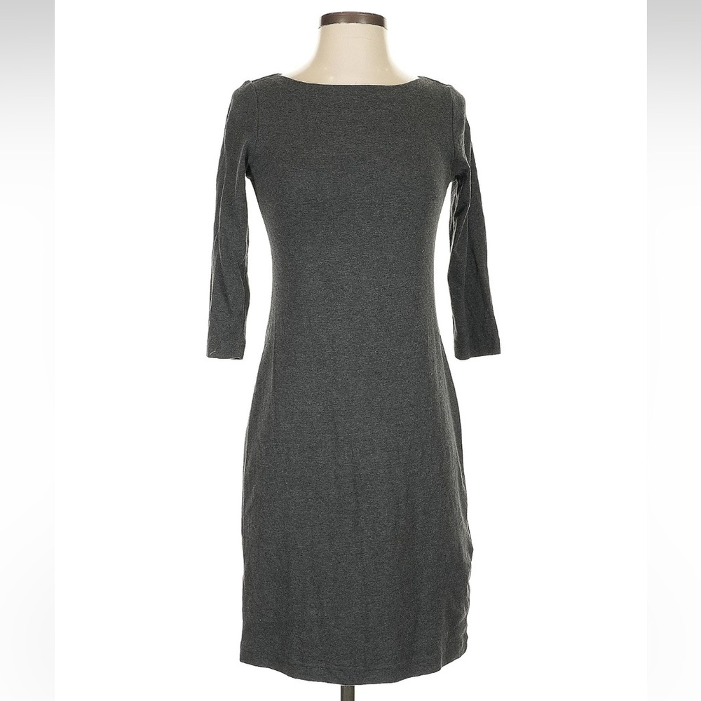 EUC Gap Gray 3/4 Sleeve Boatneck Sweater Dress, XSP